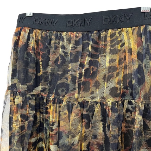 DKNY Animal Print Tulle Overlay Midi Skirt Medium - Picture 10 of 16